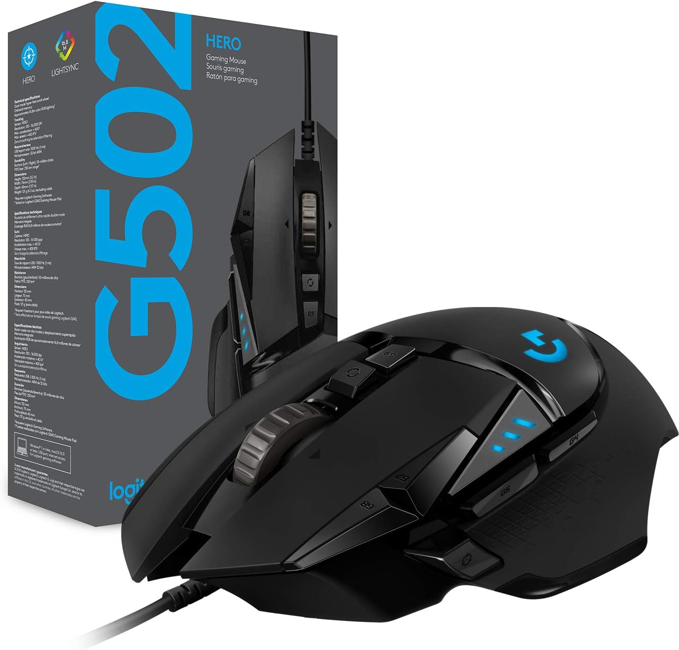 Logitech Logitech G502 Hero Souris de Gaming pour Pro Guadeloupe