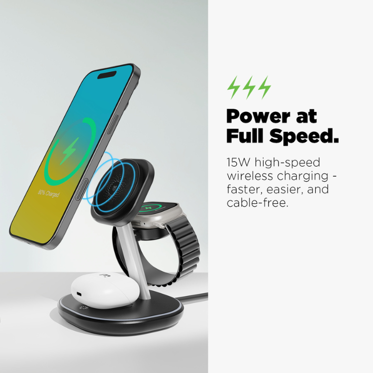 MyBat AmpNergy MagStance 3-en-1 Support de recharge sans fil Guadeloupe