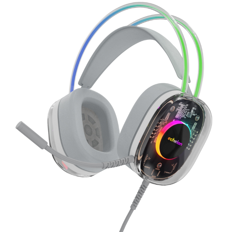 Echelon SoundScape Casque Gaming RGB transparent avec micro USB-C