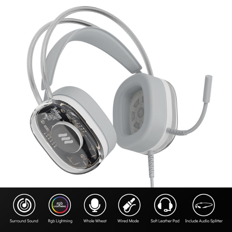 Echelon SoundScape Casque Gaming RGB transparent avec micro USB-C