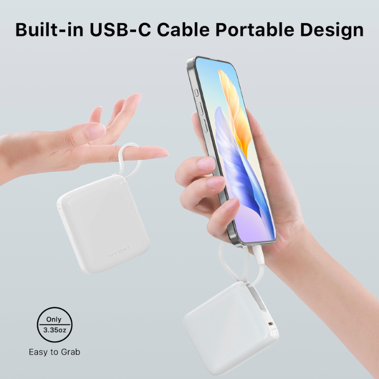 MyBat MyBat PowerLoop Batterie externe 10000mAh avec câble USB-C intégré Guadeloupe