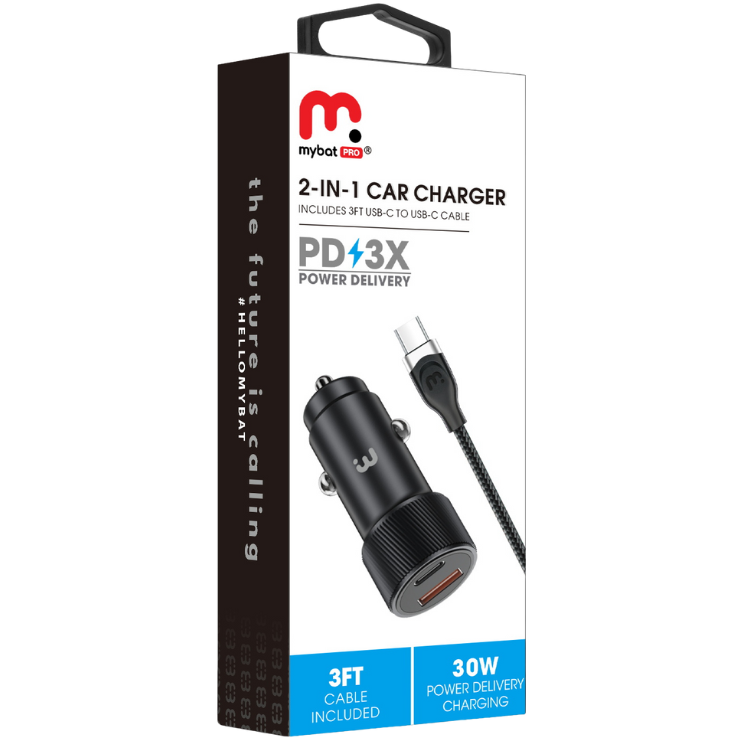MyBat MyBat Pro Chargeur voiture 30W 2 en 1 + câble USB-C Guadeloupe