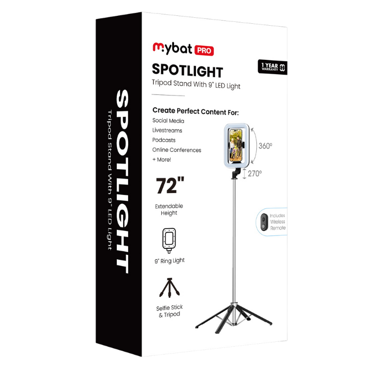 MyBat MyBat Pro Spotlight Trépied avec anneau lumineux pour créateurs de contenu Guadeloupe
