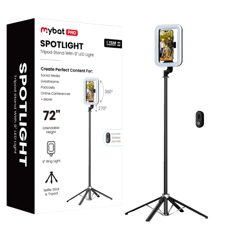 MyBat MyBat Pro Spotlight Trépied avec anneau lumineux pour créateurs de contenu Guadeloupe