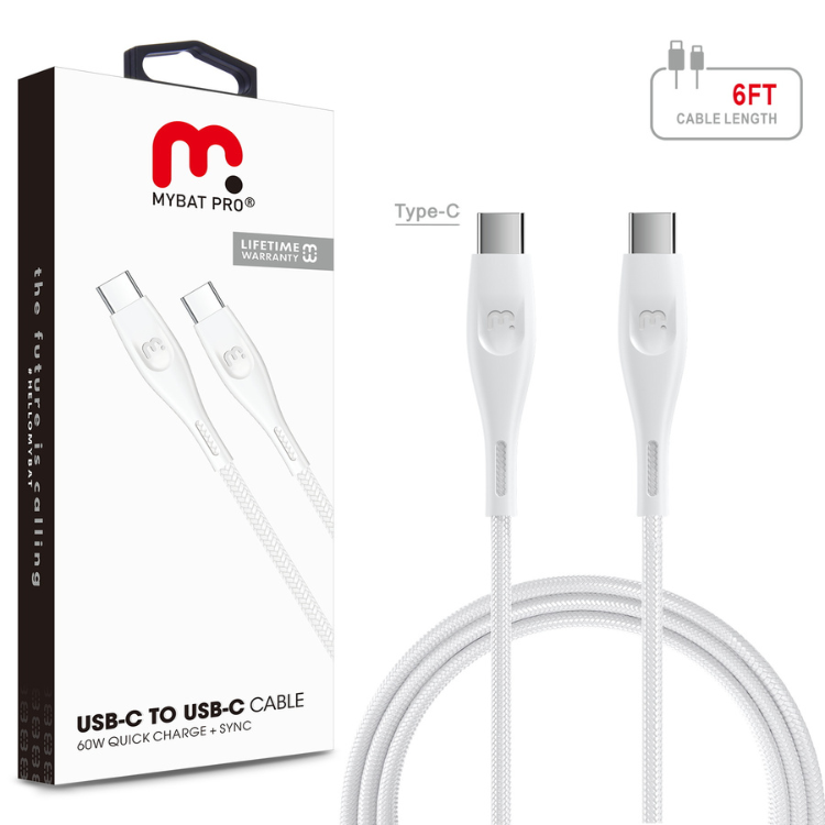 MyBat MyBat Pro Câble USB-C vers USB-C 1,8m Blanc Guadeloupe