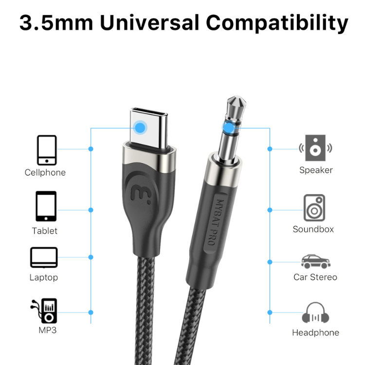 MyBat MyBat pro Cable Son USB-C vers 3.5mm - 1.2m Guadeloupe