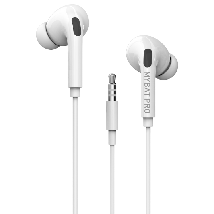 MyBat Pro Kit mains libres stéréo filaire avec prise 3.5mm et micro Blanc