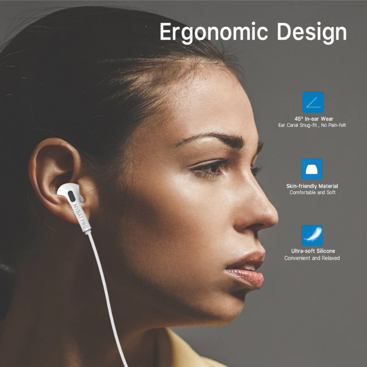 MyBat Pro Kit mains libres stéréo filaire avec prise 3.5mm et micro Blanc