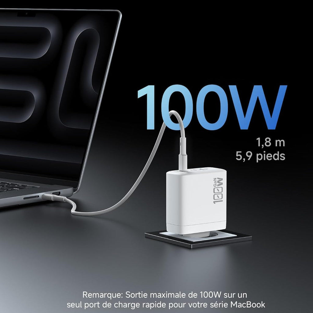 Flip mobile CHARGEUR 100W - USB et USB-C Guadeloupe