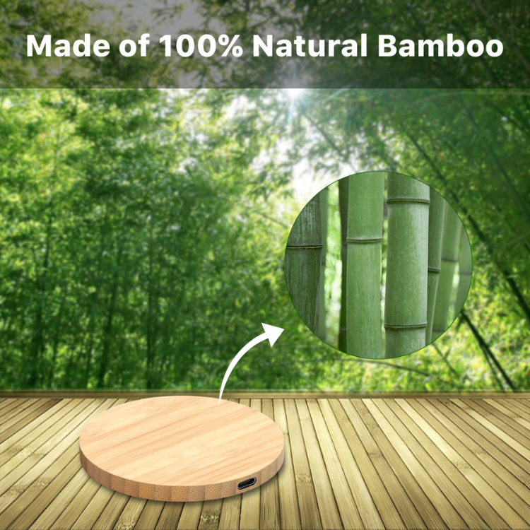 MyBat Ecoblvd Bamboo Chargeur sans fil 15W en bambou Guadeloupe