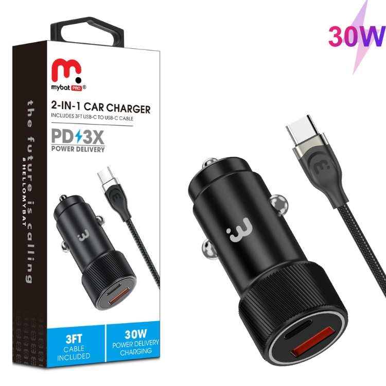 MyBat MyBat Pro Chargeur voiture 30W 2 en 1 + câble USB-C Guadeloupe
