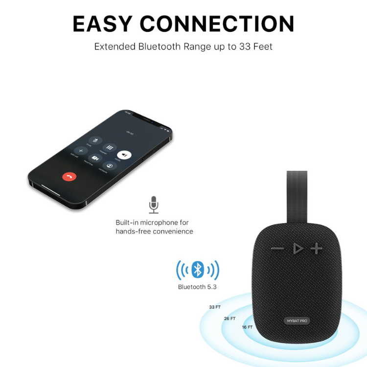 MyBat MyBat Pro Hook Enceinte Bluetooth compacte avec sangle et résistance à l’eau Guadeloupe