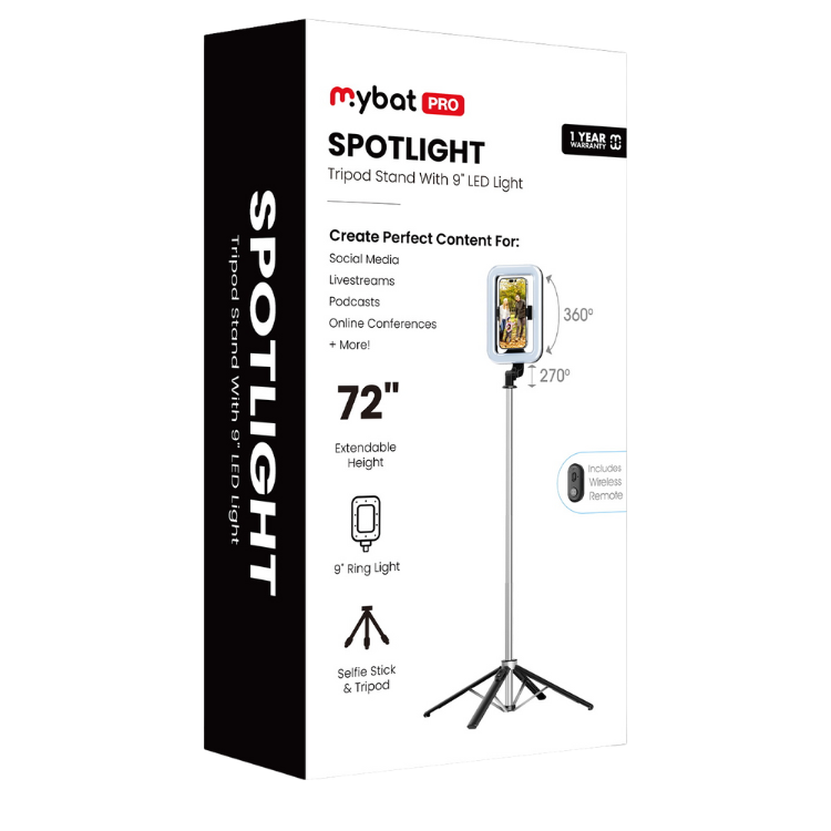 MyBat MyBat Pro Spotlight Trépied avec anneau lumineux pour créateurs de contenu Guadeloupe