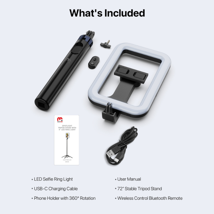 MyBat MyBat Pro Spotlight Trépied avec anneau lumineux pour créateurs de contenu Guadeloupe