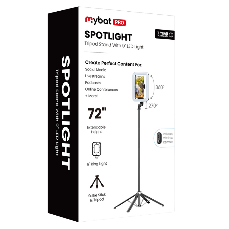 MyBat MyBat Pro Spotlight Trépied avec anneau lumineux pour créateurs de contenu Guadeloupe