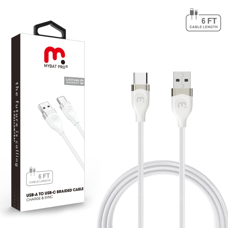 MyBat MyBat Pro Câble USB-A vers USB-C 1,8m Blanc Guadeloupe
