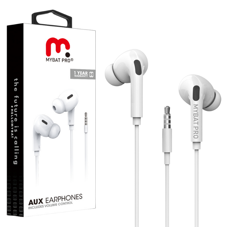 MyBat Pro Kit mains libres stéréo filaire avec prise 3.5mm et micro Blanc