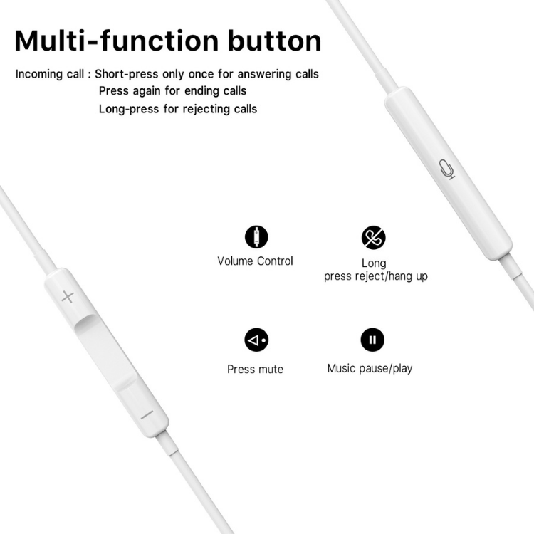 MyBat Pro Kit mains libres stéréo filaire avec prise 3.5mm et micro Blanc