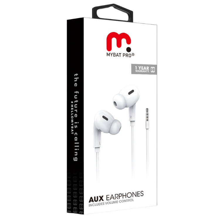 MyBat Pro Kit mains libres stéréo filaire avec prise 3.5mm et micro Blanc