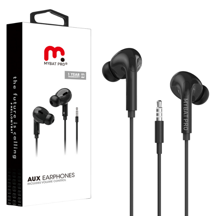 MyBat Pro Kit mains libres stéréo filaire avec prise 3.5mm et micro Noire