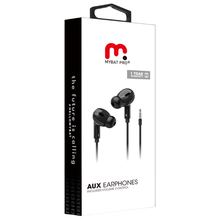 MyBat Pro Kit mains libres stéréo filaire avec prise 3.5mm et micro Noire