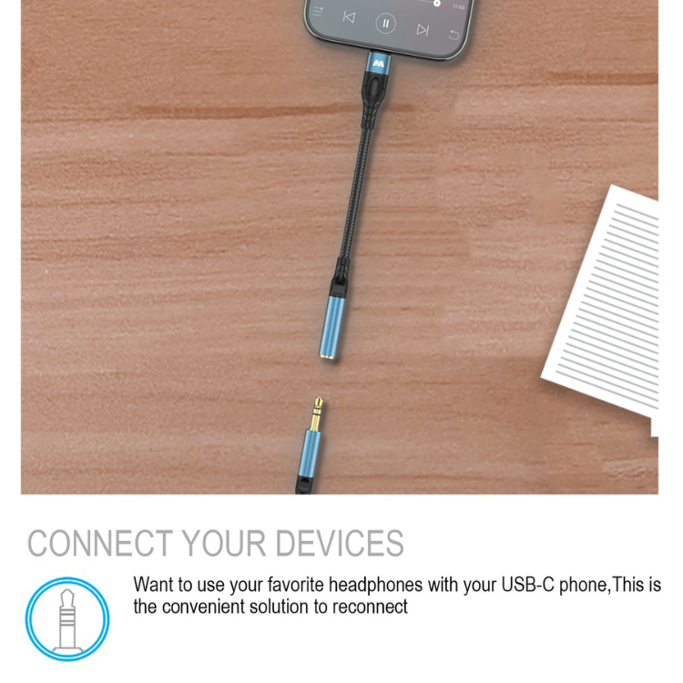 MyBat MyBat Cable adapteu rUSB-C vers Jack 3,5 mm Guadeloupe